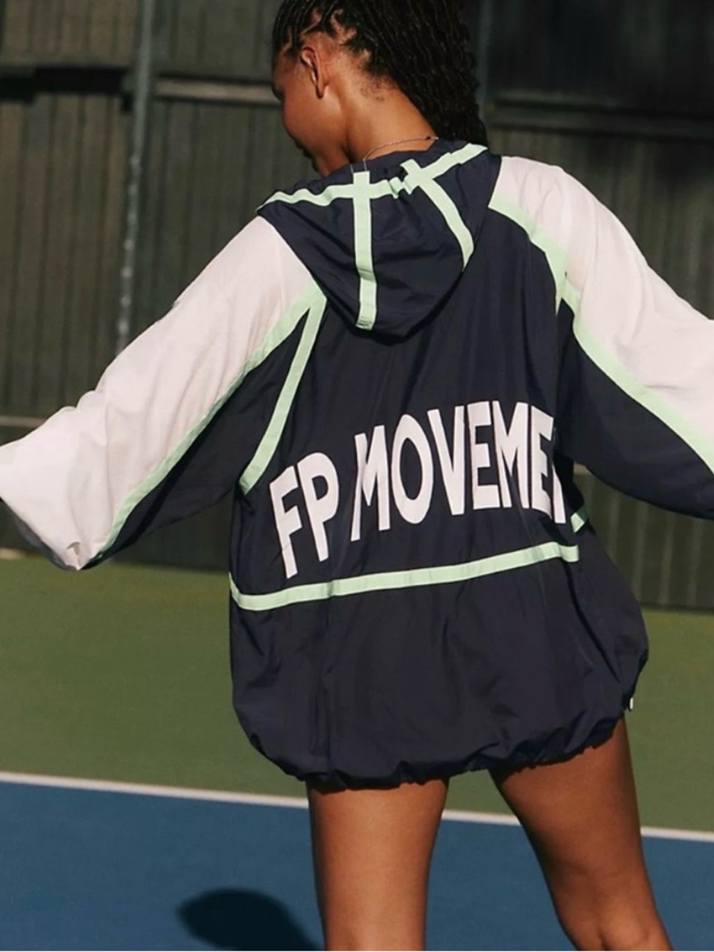 FP Movement Navy & Mint Windbreaker Jacket